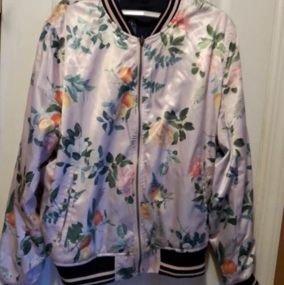 Reversible Satin Baseball Style Jacket for Girls